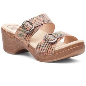 NWOB Dansko Sophie Clog Slide Sandals in Sand Stained Glass Sz 42 (10.5 / 11)